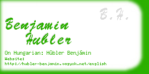 benjamin hubler business card